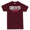 "Video Games Ruined My Life (Good Thing I Have Two More)" Men's Shirt Burgundy