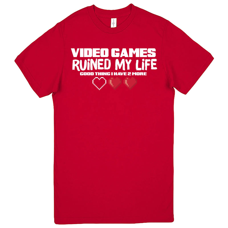 "Video Games Ruined My Life (Good Thing I Have Two More)" Men's Shirt Red