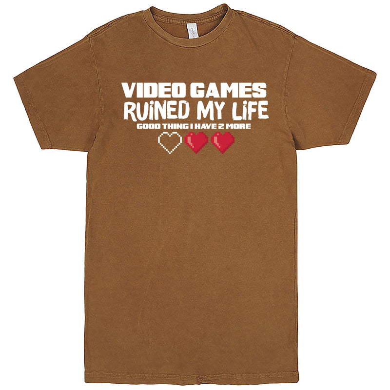 "Video Games Ruined My Life (Good Thing I Have Two More)" Men's Shirt Vintage Camel