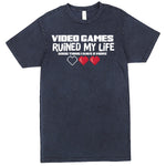 "Video Games Ruined My Life (Good Thing I Have Two More)" Men's Shirt Vintage Denim