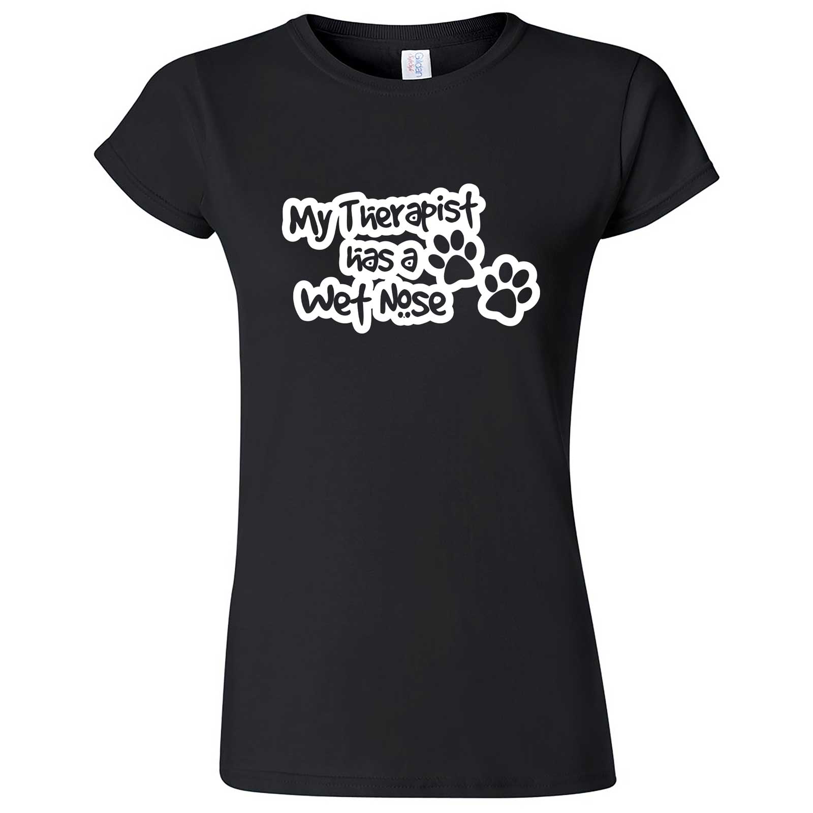  "My Therapist Has a Wet Nose" women's t-shirt Black