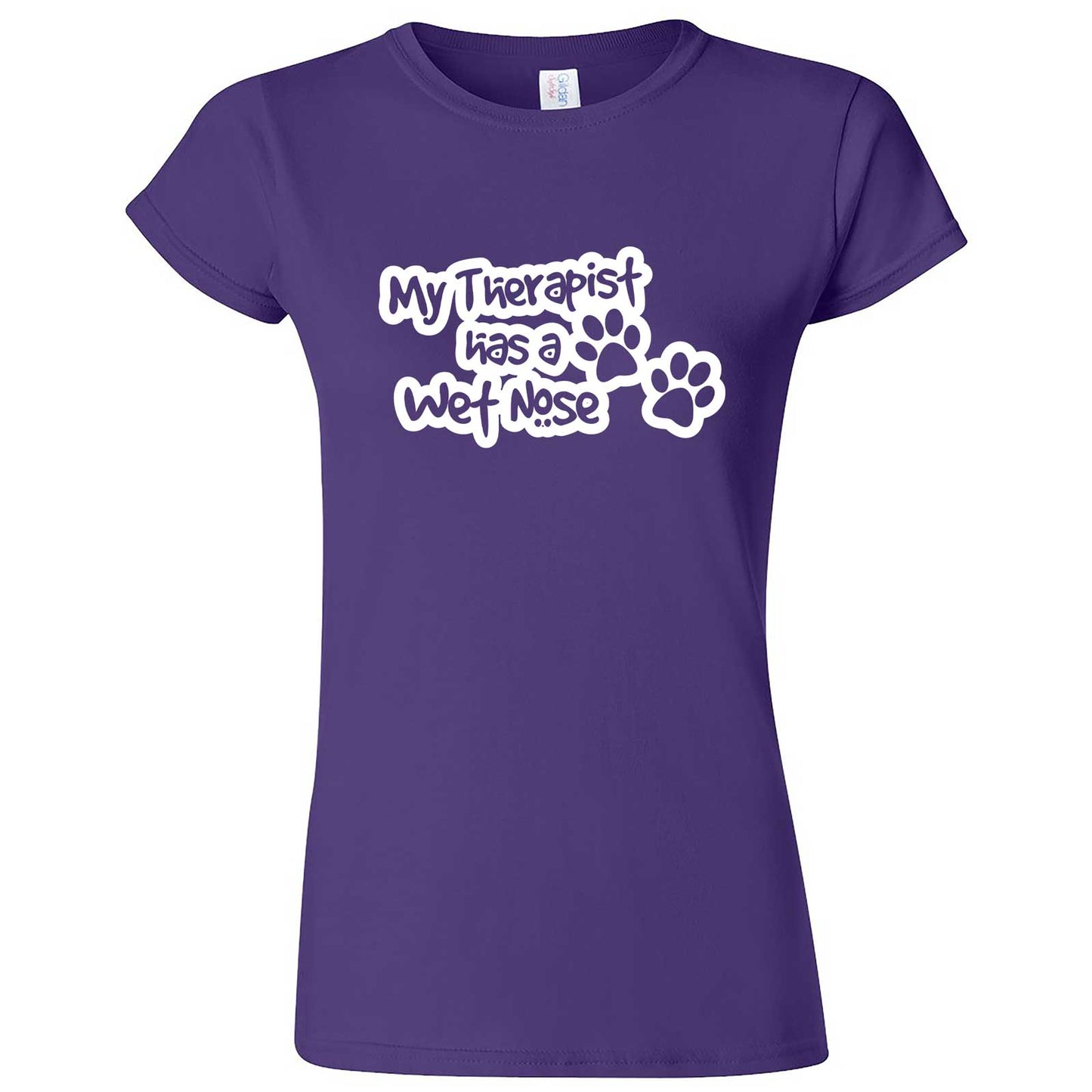  "My Therapist Has a Wet Nose" women's t-shirt Purple