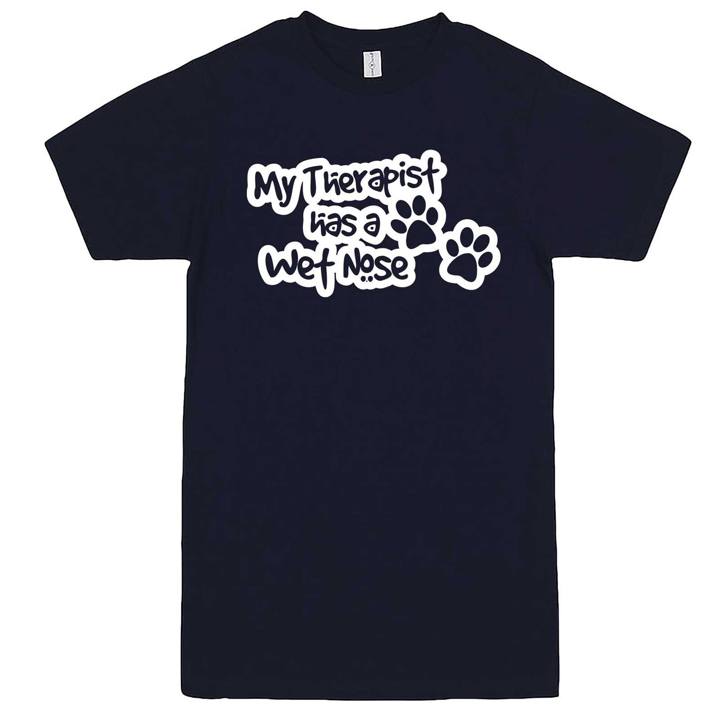  "My Therapist Has a Wet Nose" men's t-shirt Navy-Blue