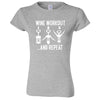  "Wine Workout: 1 2 3 Repeat" women's t-shirt Sport Grey