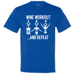  "Wine Workout: 1 2 3 Repeat" men's t-shirt Royal-Blue