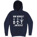  "Wine Workout: 1 2 3 Repeat" hoodie, 3XL, Vintage Denim