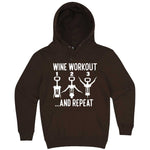  "Wine Workout: 1 2 3 Repeat" hoodie, 3XL, Chestnut