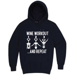  "Wine Workout: 1 2 3 Repeat" hoodie, 3XL, Navy