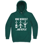  "Wine Workout: 1 2 3 Repeat" hoodie, 3XL, Teal
