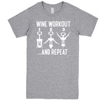  "Wine Workout: 1 2 3 Repeat" men's t-shirt Heather-Grey