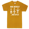  "Wine Workout: 1 2 3 Repeat" men's t-shirt Mustard