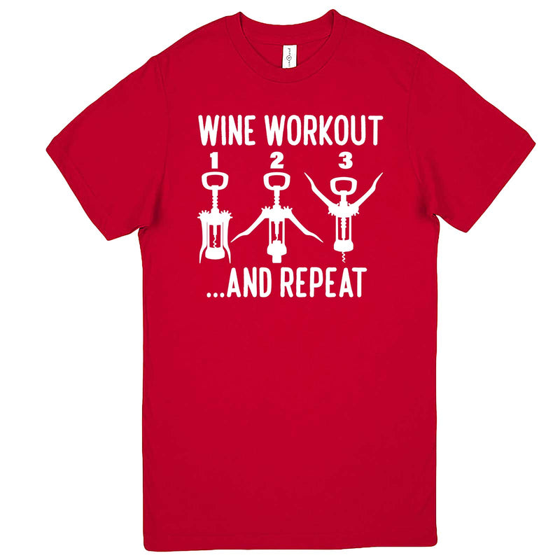  "Wine Workout: 1 2 3 Repeat" men's t-shirt Red