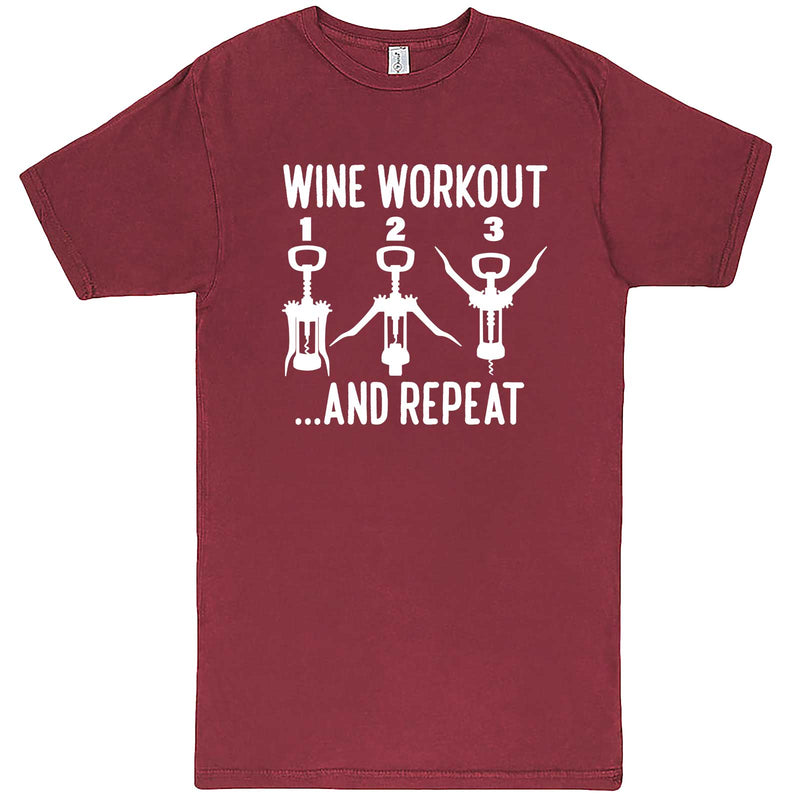  "Wine Workout: 1 2 3 Repeat" men's t-shirt Vintage Brick