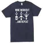  "Wine Workout: 1 2 3 Repeat" men's t-shirt Vintage Denim