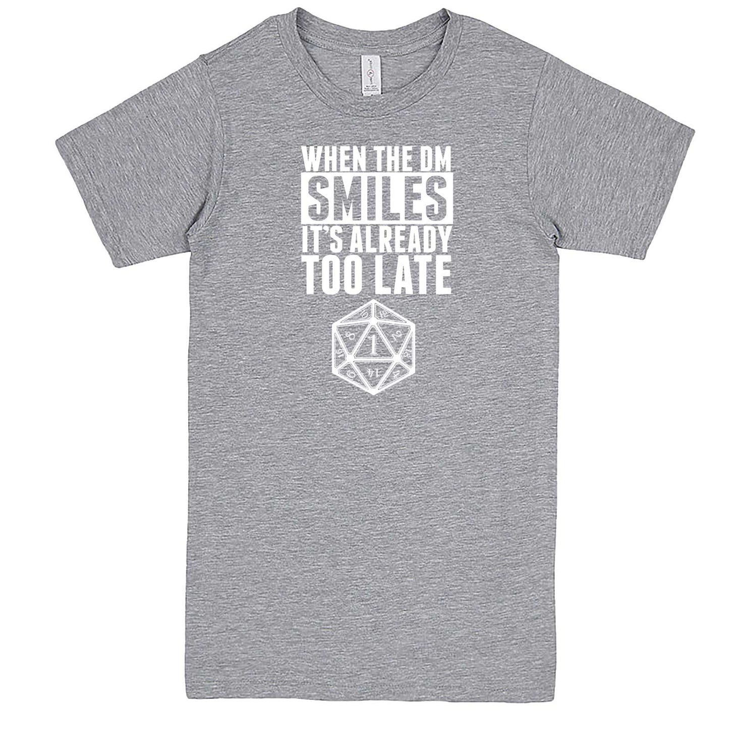 "When the DM Smiles It's Already Too Late" men's t-shirt Heather-Grey