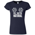  "Yes They're Natural" women's t-shirt Navy Blue