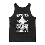 "Father Forgive Me For These Gains I'M About To Receive" Tank Top With Black Or White Print