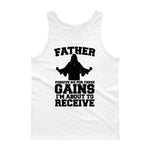 "Father Forgive Me For These Gains I'M About To Receive" Tank Top With Black Or White Print